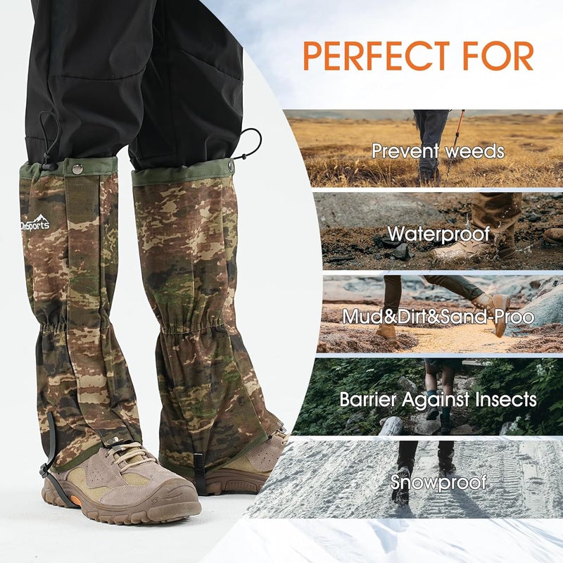 goooutside Waterproof Hiking Gaiters, Outdoor Snow Boot Gaiters - Image 3